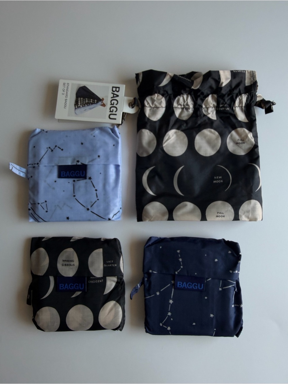 NWT BAGGU Set of 3 Standard Reusable Bags Night Sky (Last one)